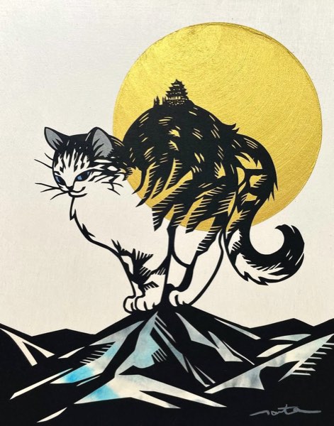 八幡城と猫
