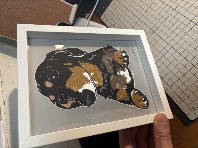 オーダーでお作りした切り絵（犬）
